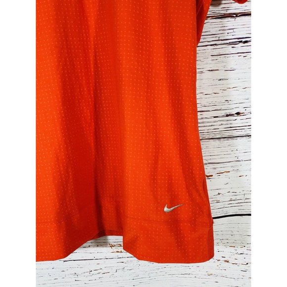 Nike Golf Tour Performance Dri-Fit Golf Shirt Womens Sz MedIum Red Orange Collar - Picture 3 of 12